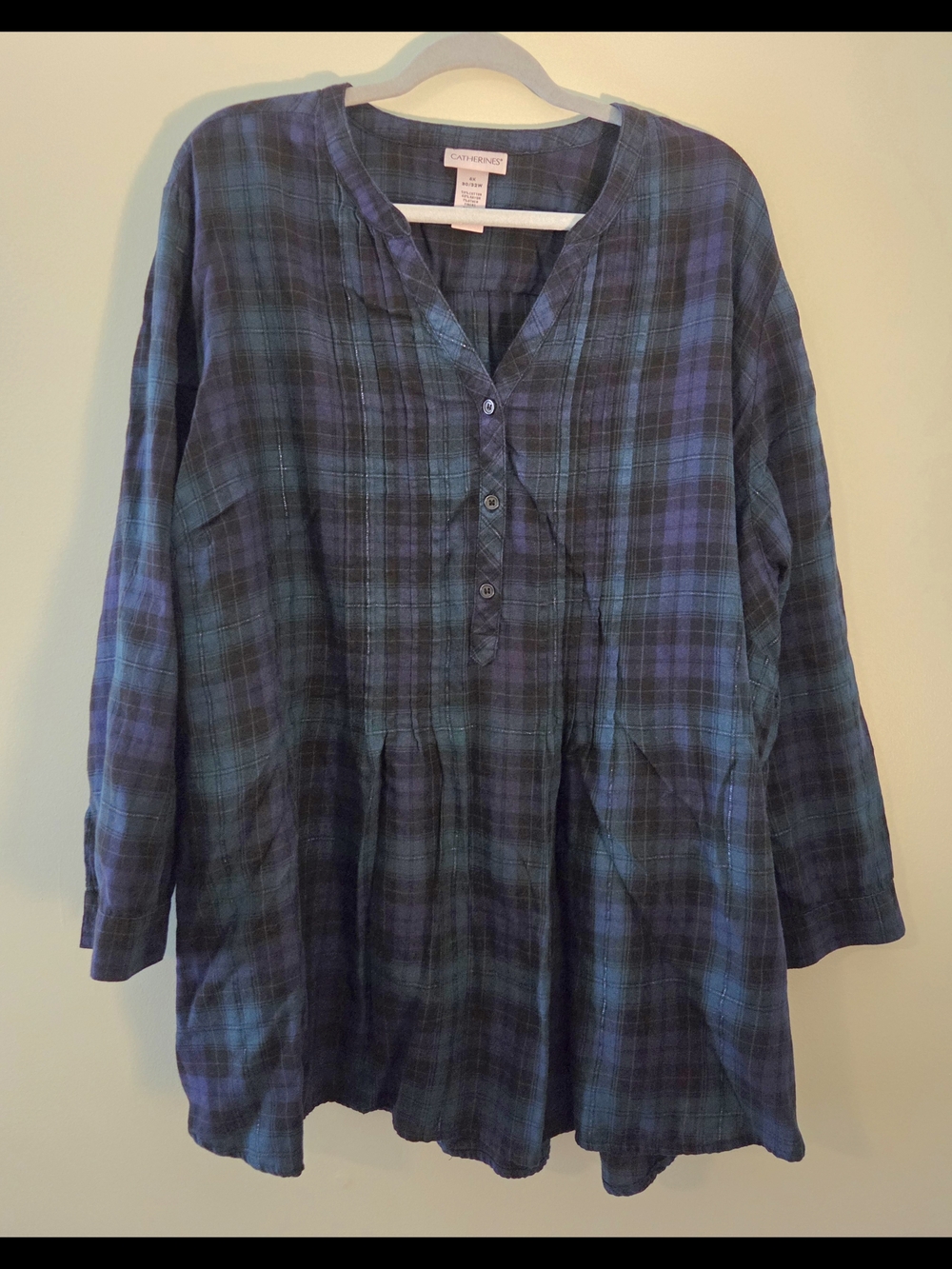 Catherines Green and Navy Plaid Tunic